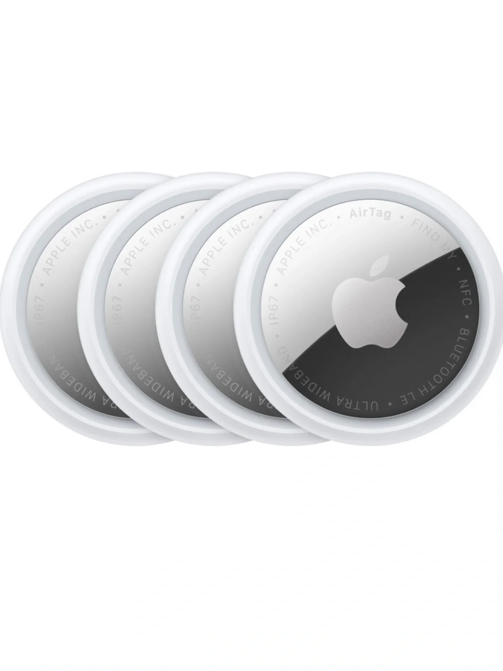 Apple AirTag (4-Pack) - White/Silver Bluetooth Tracker Model A2187